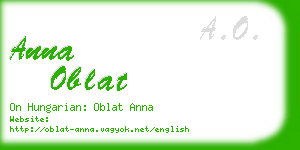 anna oblat business card